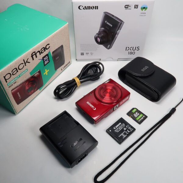 Canon IXUS 180 / Powershot ELPH 180 20MP Digital Camera Red, 8Gb - Excellent - Image 2