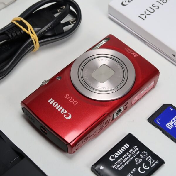 Canon IXUS 185 20.0MP 8x Digital Compact Camera Red Original Packaging - Image 3