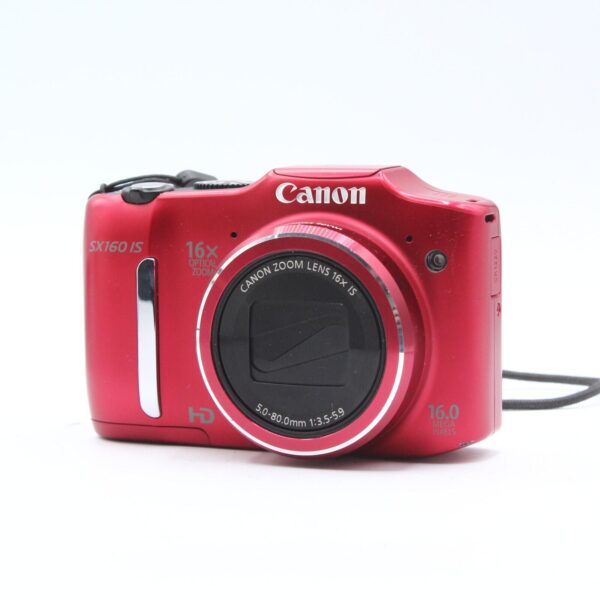 Canon PowerShot SX160 IS 16MP 16x Digital Camera Red